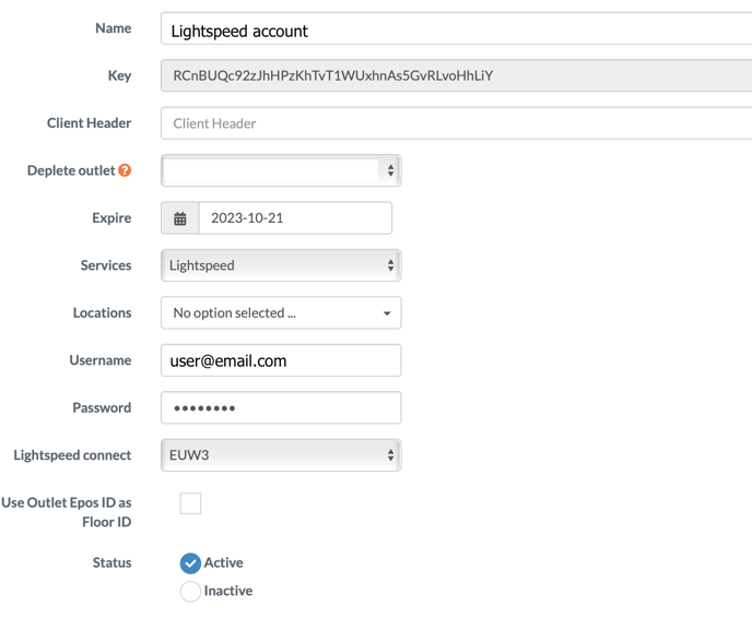 Connect to Lightspeed LSeries